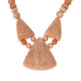 Jay King Sterling Silver Madagascar Peach Stone Necklace 18" .925